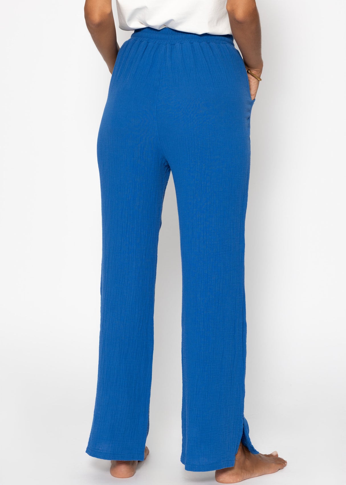 Muslin pants, royal blue