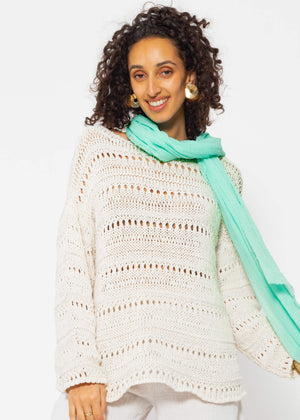 Musselin Schal - türkis