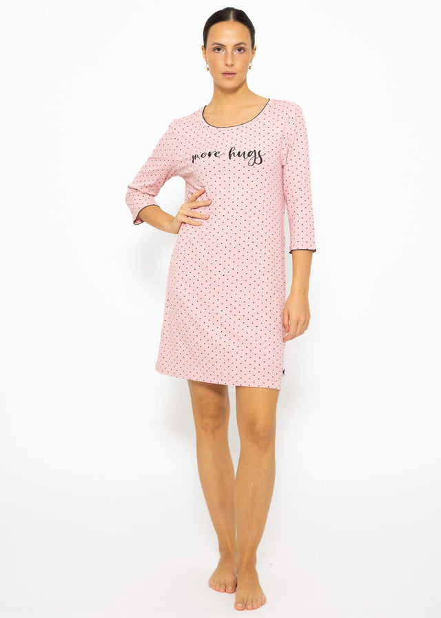 Nightdress with polka dots - rose