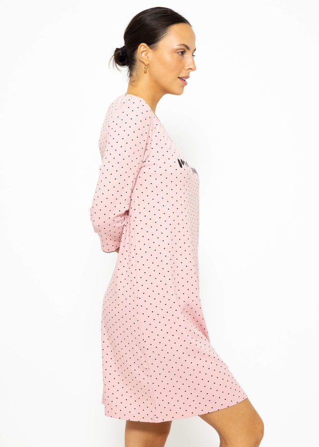 Nightdress with polka dots - rose