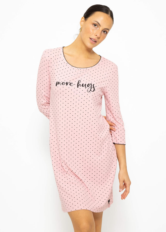 Nightdress with polka dots - rose