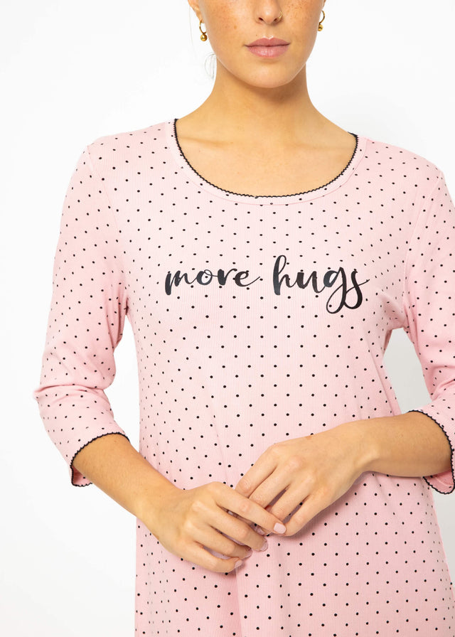 Nightdress with polka dots - rose