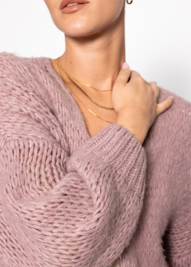 Oversized cardigan - dusty rose