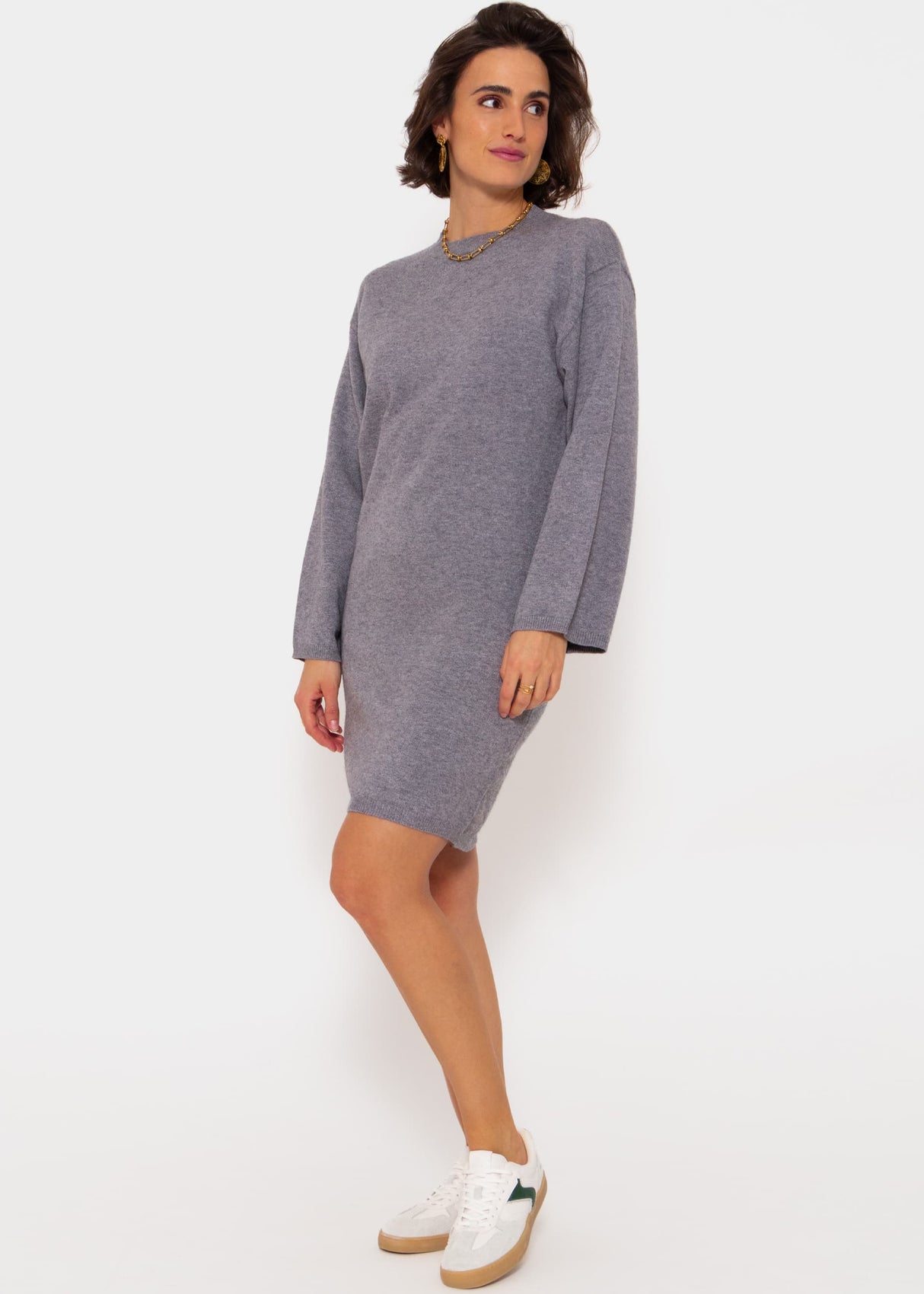 Oversized knit dress - grey