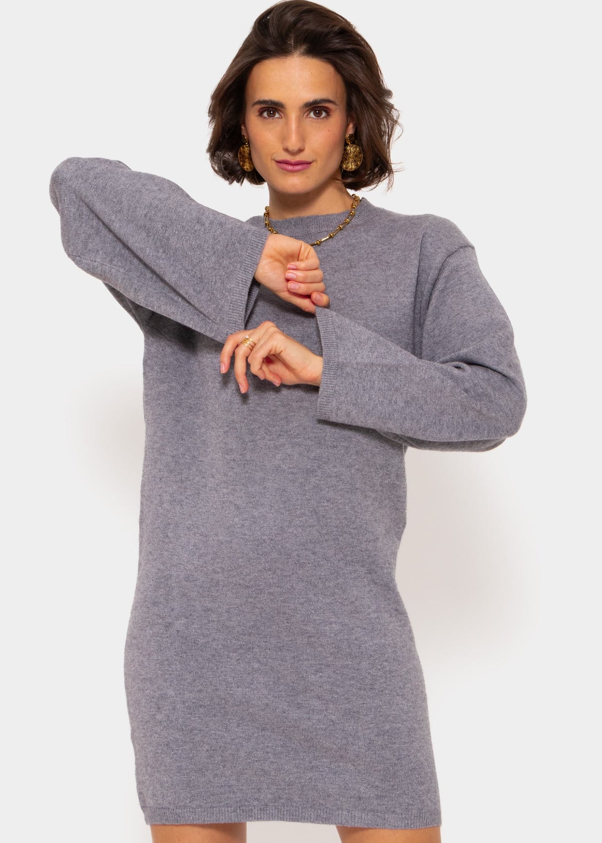 Oversized knit dress - grey