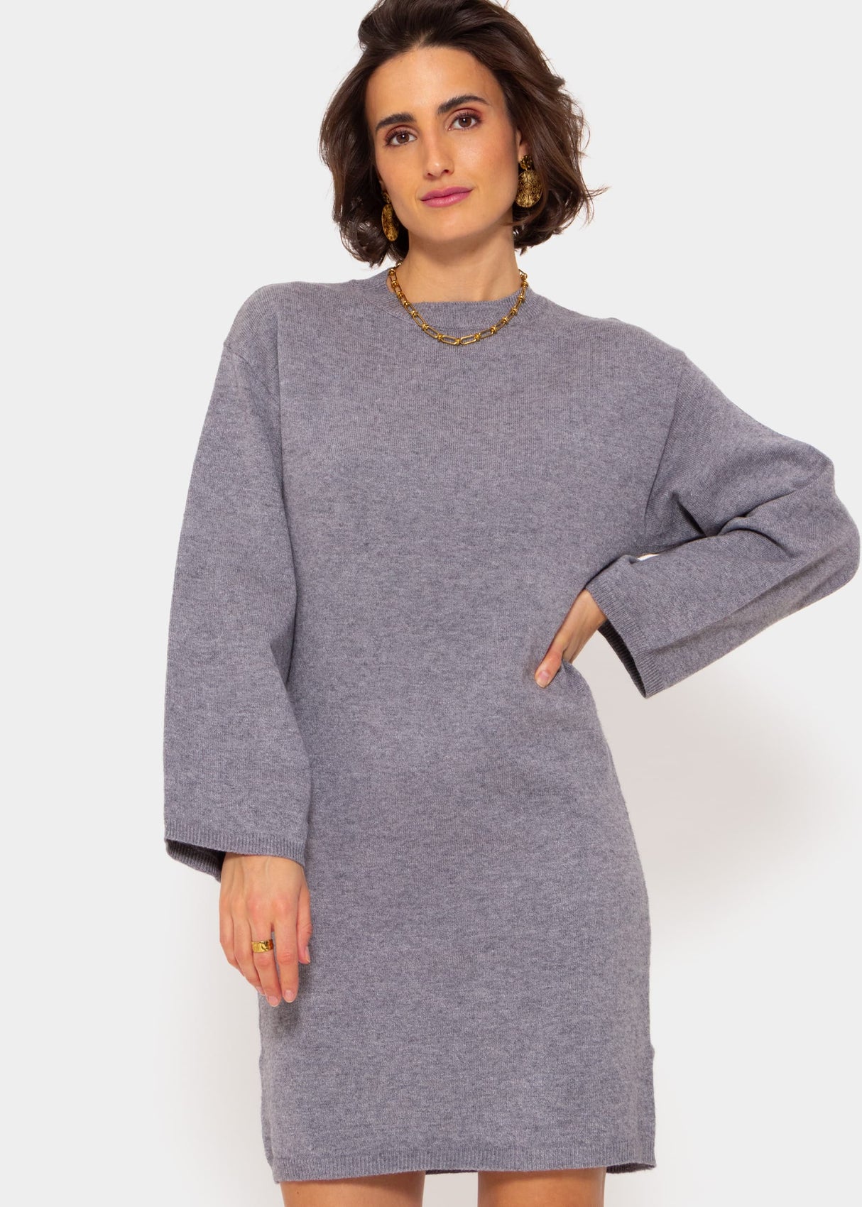 Oversized knit dress - grey