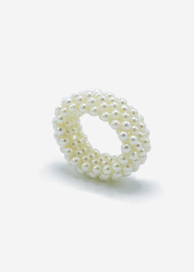 Perlen-Scrunchie - offwhite