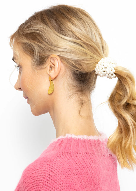 Perlen-Scrunchie - offwhite