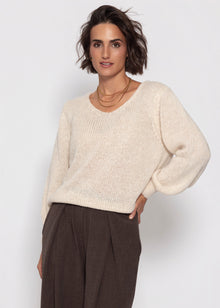 Pullover mit V-Ausschnitt - beige