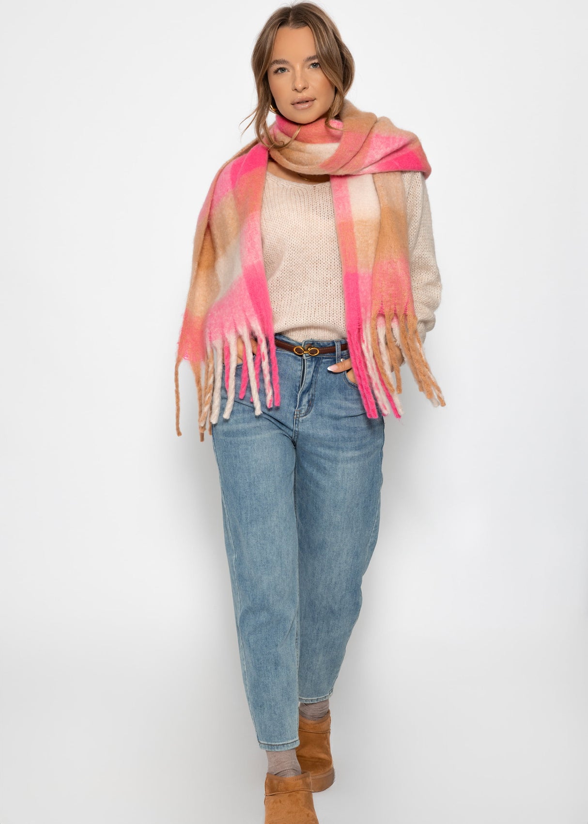 Pullover mit V-Ausschnitt - beige