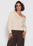 Pullover mit V-Ausschnitt - beige