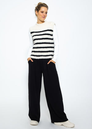 Sweater with black stripes - off-white
