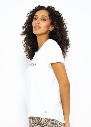 Pajama shirt with print - off-white