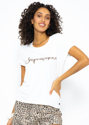 Pajama shirt with print - off-white