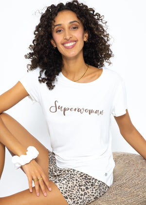 Pajama shirt with print - off-white