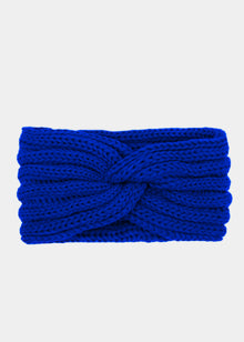 Ribbed knit headband - royal blue