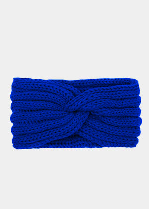 Ribbed knit headband - royal blue