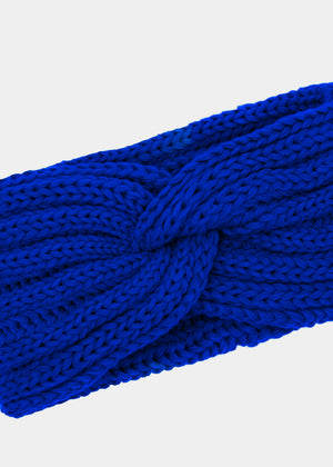 Ribbed knit headband - royal blue