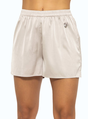 Satin pajama shorts - champagne
