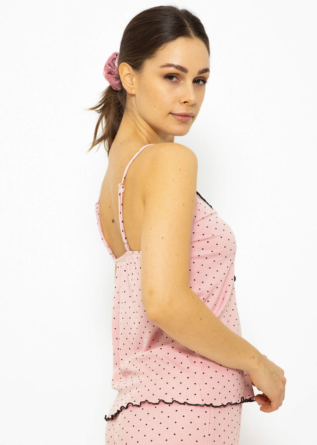 Sleep top with lace - rose