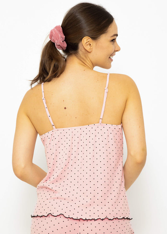 Sleep top with lace - rose