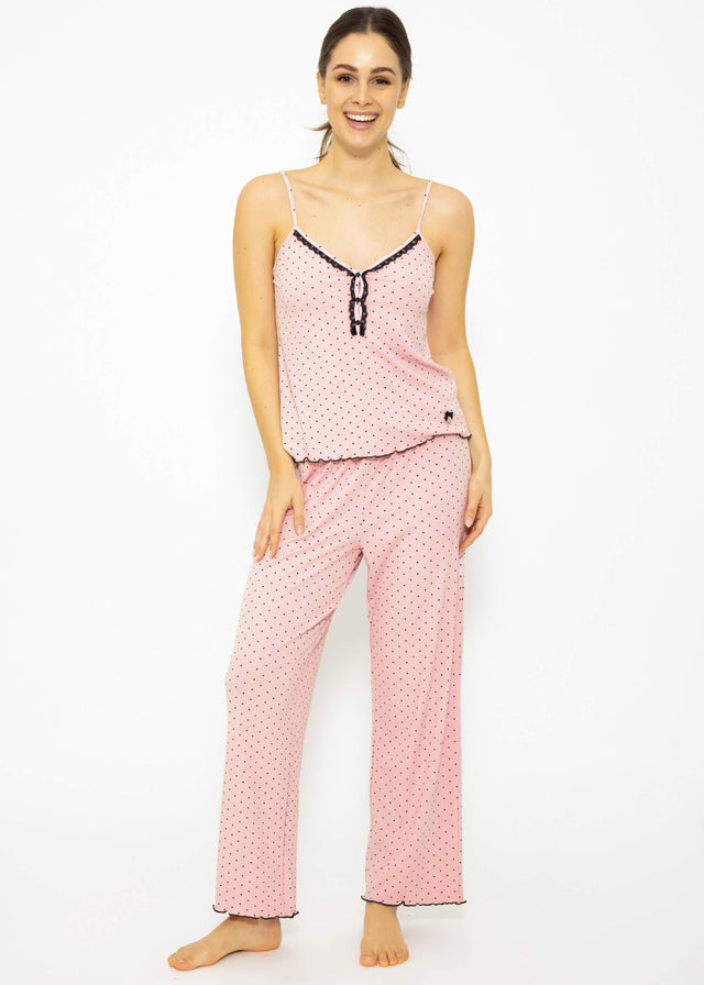 Sleep top with lace - rose