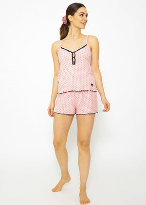 Schlaf-Top mit Spitze - rosa