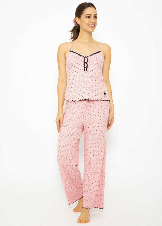 Schlafhose mit Pünktchen - rosa
