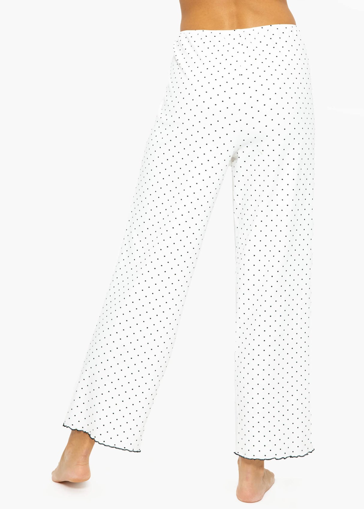 Sleep pants with dots - white