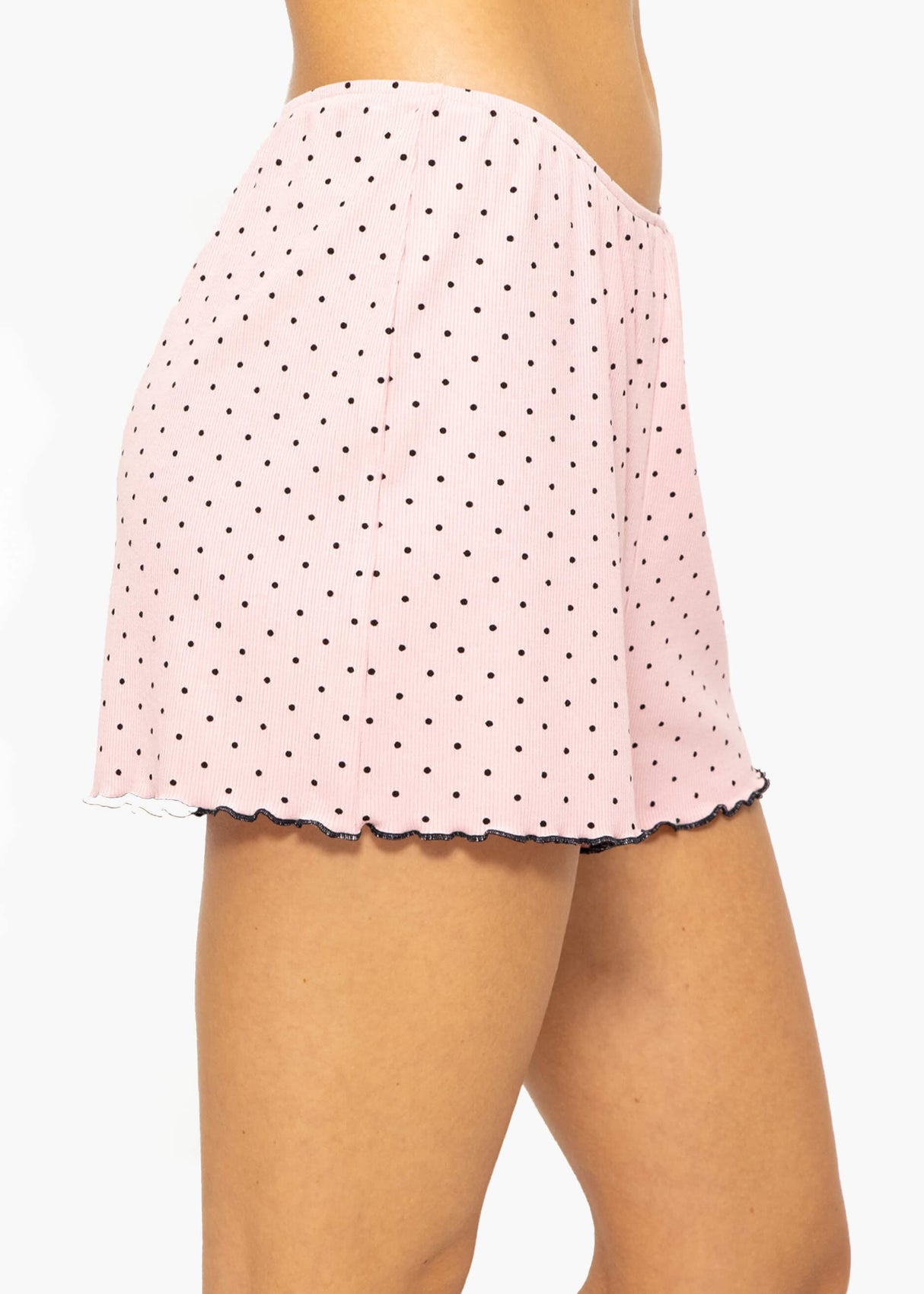 Schlafshorts mit Pünktchen - rosa