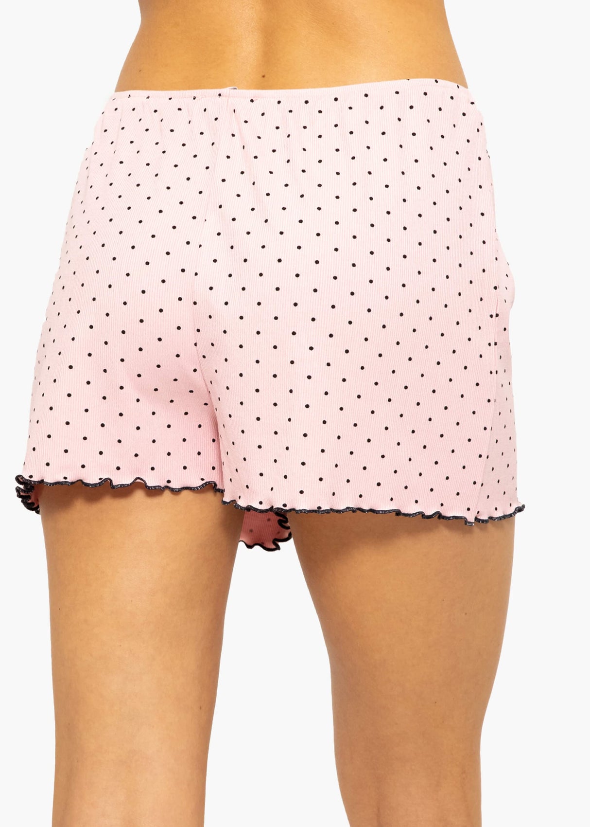 Schlafshorts mit Pünktchen - rosa
