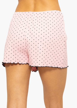 Schlafshorts mit Pünktchen - rosa