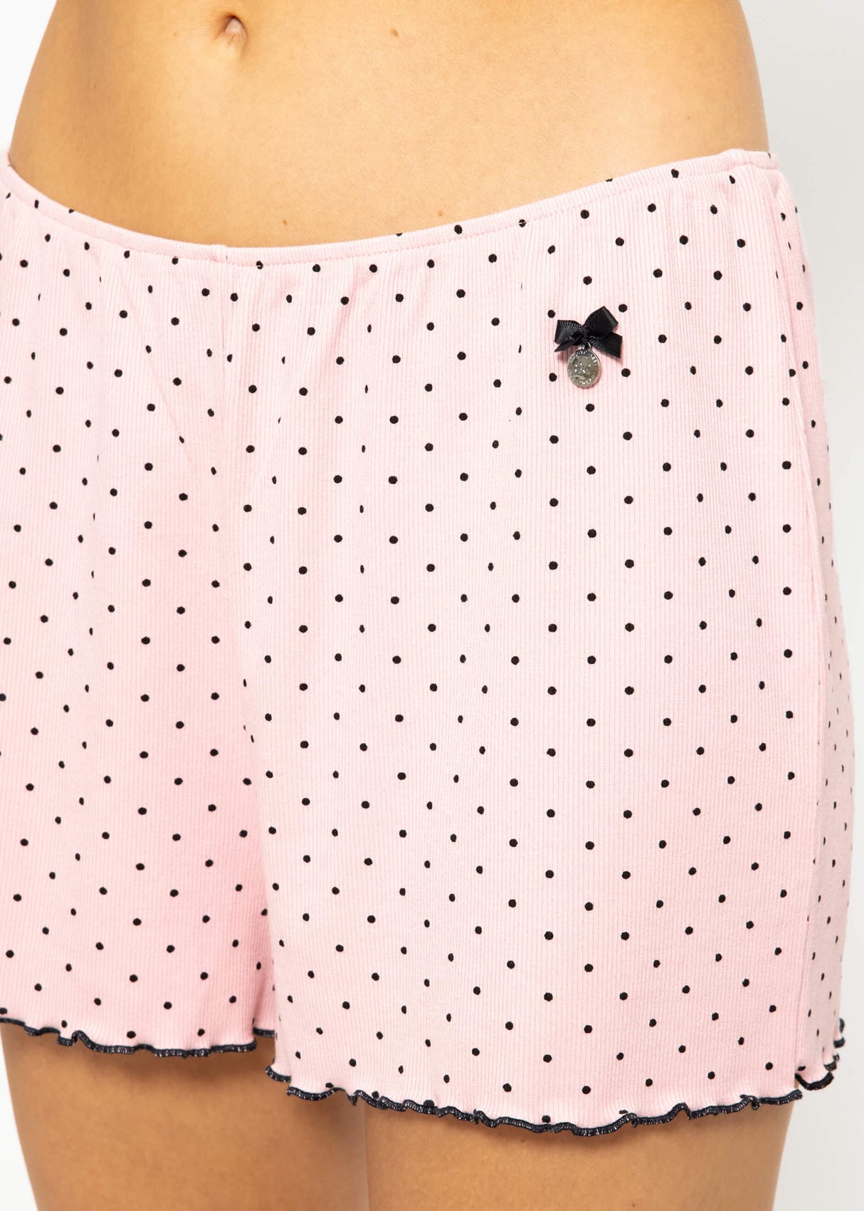 Schlafshorts mit Pünktchen - rosa