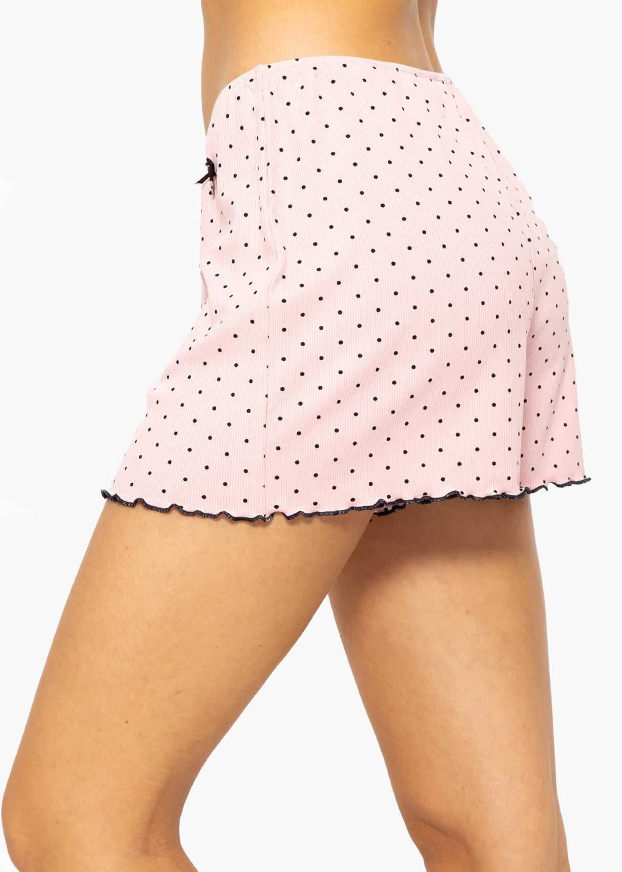 Schlafshorts mit Pünktchen - rosa