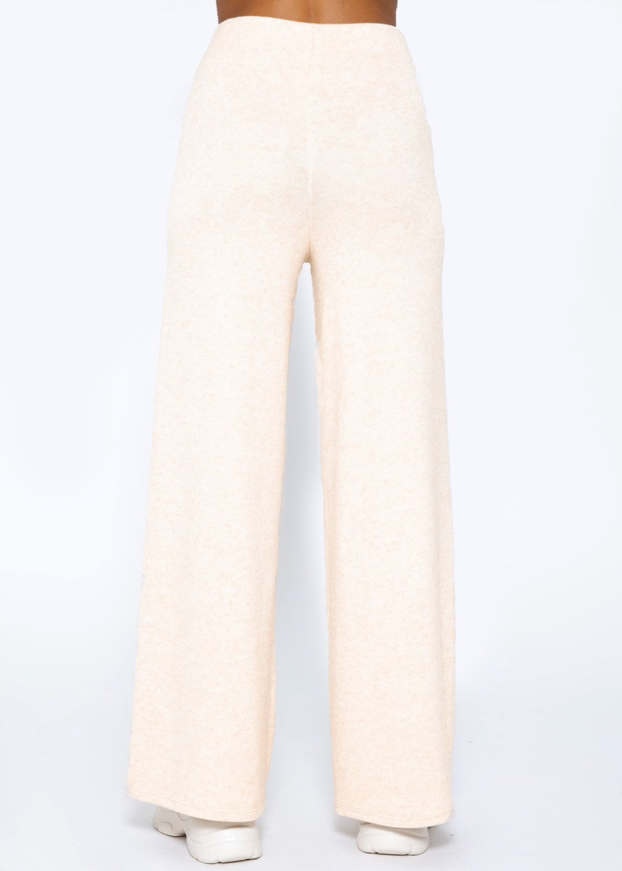 Super soft wide-leg pull-on trousers - beige