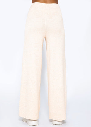 Super soft wide-leg pull-on trousers - beige