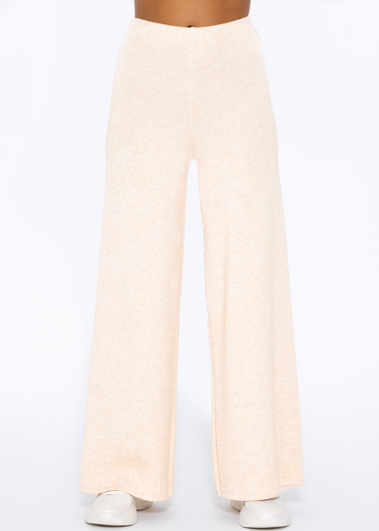 Super soft wide-leg pull-on trousers - beige