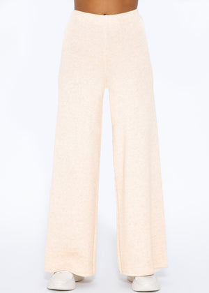 Super soft wide-leg pull-on trousers - beige