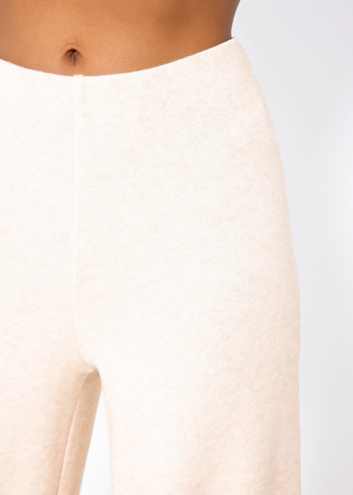 Super soft wide-leg pull-on trousers - beige