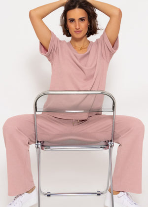 Shirt in Waffelpiqué - rosa