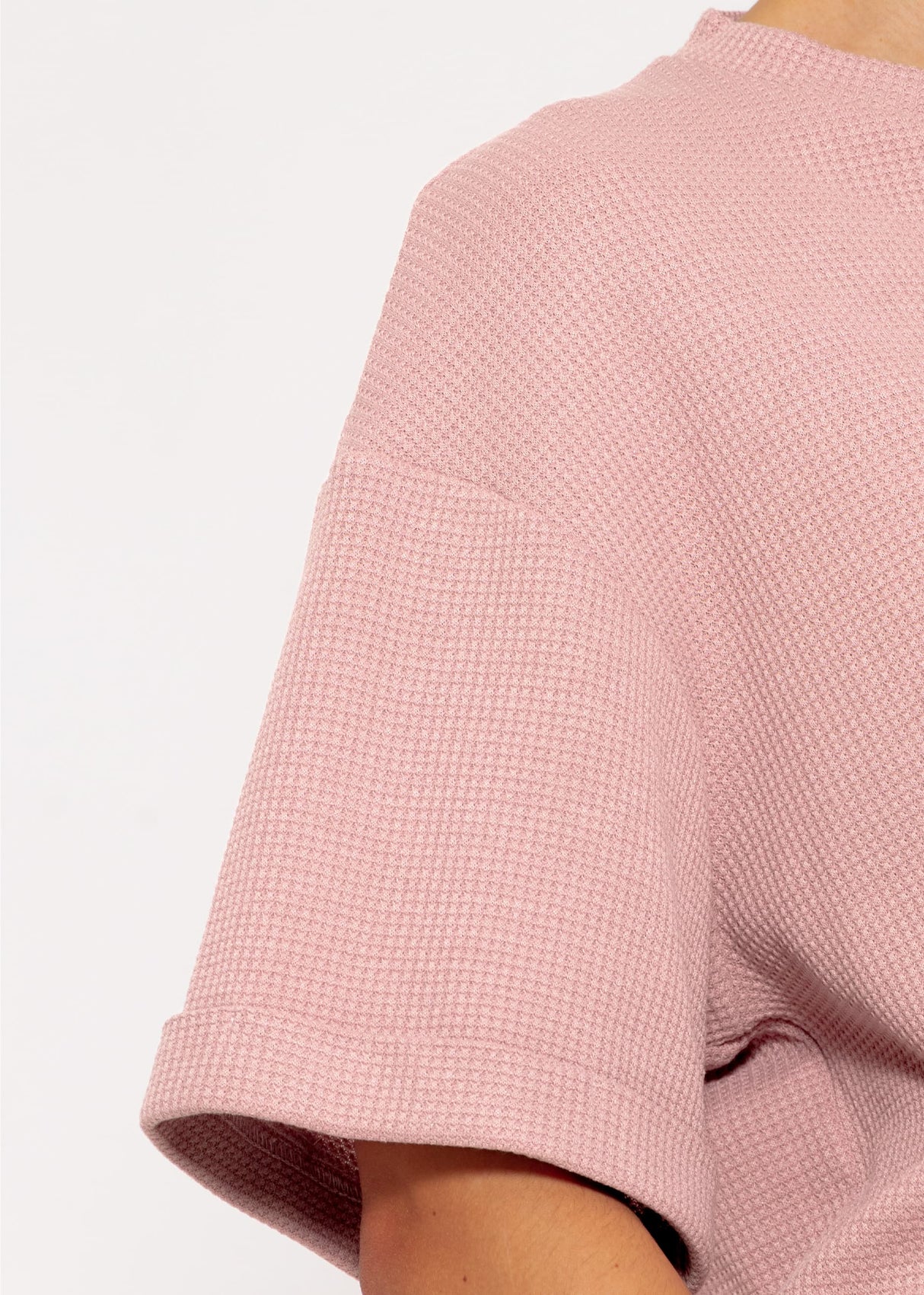 Shirt in Waffelpiqué - rosa