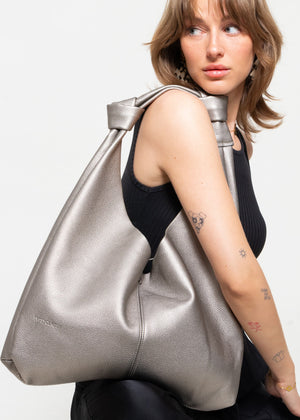 Shopper with knot detail - metallic