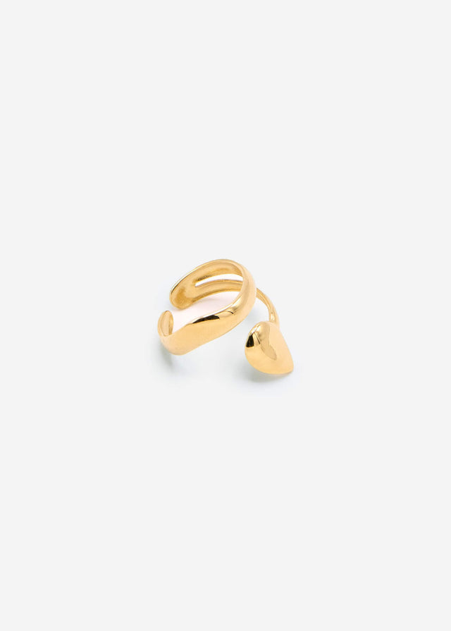Spiral Ring mit Tropfendesign - gold