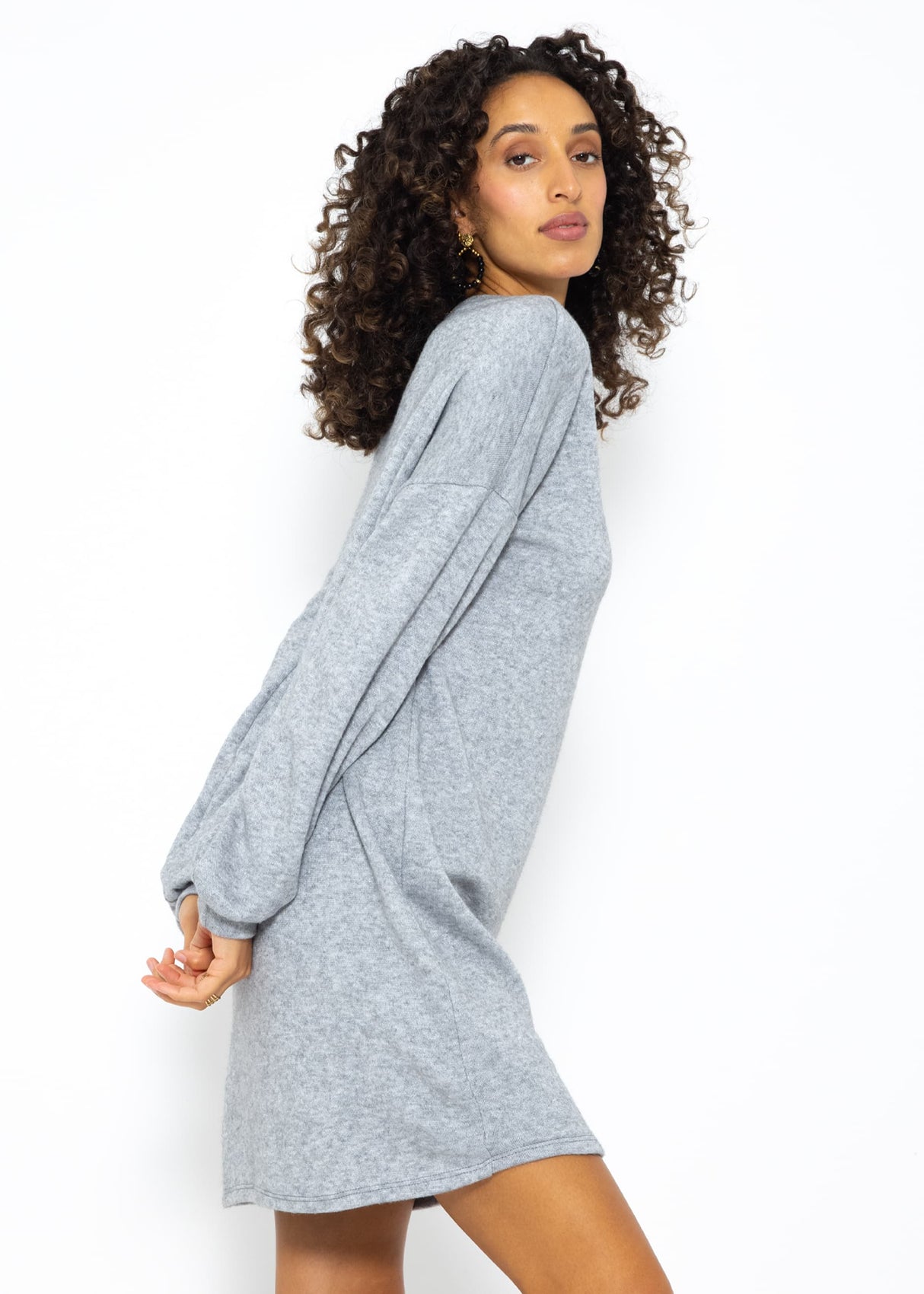 Super soft jersey dress in short - grey