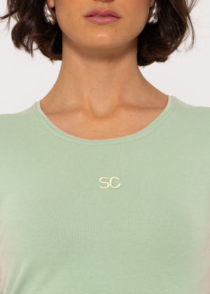 T-shirt with small embroidery, green