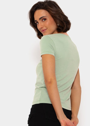 T-shirt with small embroidery, green