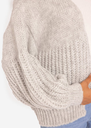 Cardigan mit Struktur - hellgrau