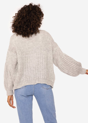 Cardigan mit Struktur - hellgrau