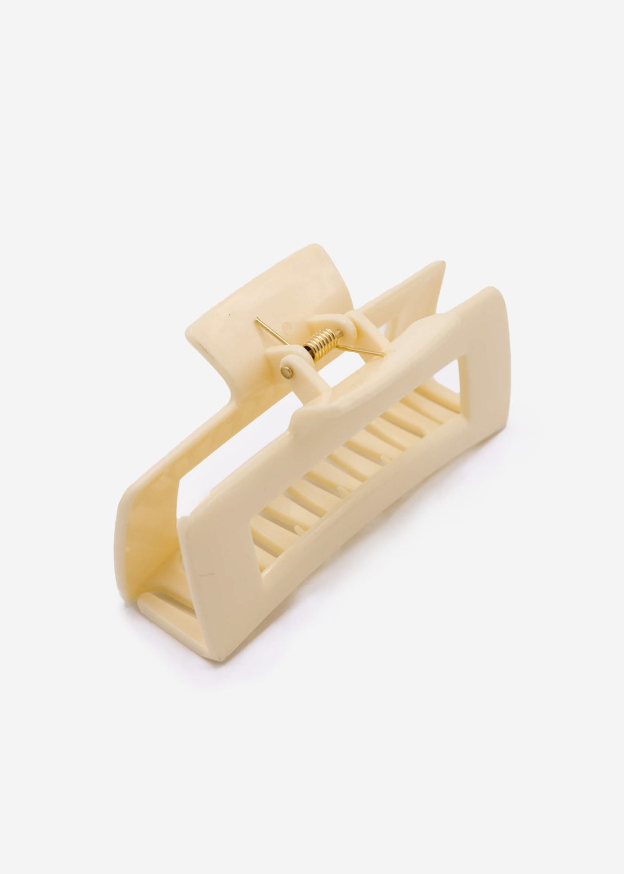 Square hair clip, beige