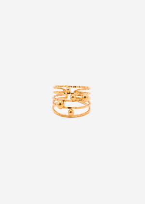 Delicate ring with delicate balls, gold